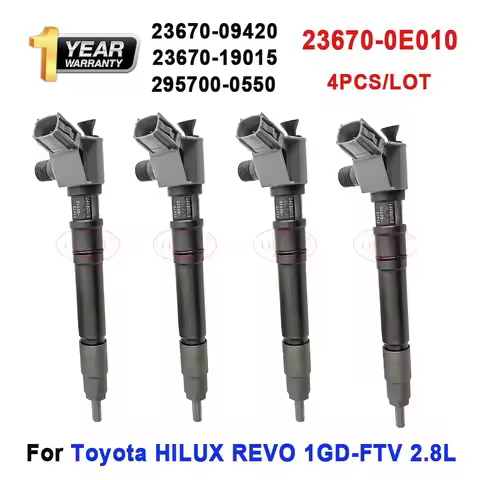 4PCS 2957000550 236700E010 Diesel Injector for Toyota Hilux 2.8L 1GD For Denso 295700-0550 23670-0E0