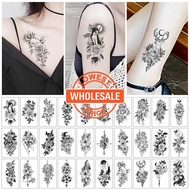 [Wholesale Price]Women &amp; Man Sexy Black Butterfly Arm Temporary Tattoo Stickers / Girls Waterproof Large  Black Rose Fake Flowers  Chest, Shoulder, Body Art Fake Tattoo Sticker