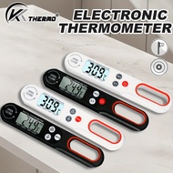 Folding Digital Food Thermometer with Backlit LCD, 304 Stainless Steel Probe, -50°C to 300°C and -58