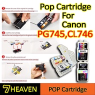 Vision Pop Cartridges set for Canon PG745 & PG746 for Printer Canon IP2870s, IP2872, TS207, TS307