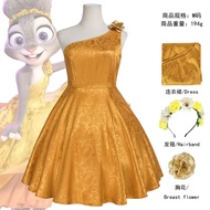 Zootopia 2 Cosplay Officer Judy Hopps Yellow Dress Halloween Costume Stage Performance