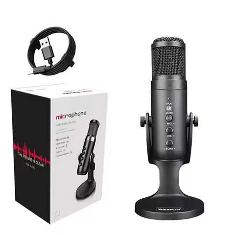 USB Condenser Microphone Esports Game Call Recording Condenser Mic for Studio Recording Streaming Vi