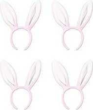 Beistle S40771-PWAZ4 Soft-Touch Bunny Ears 4 Piece, OSFM, Pink/White