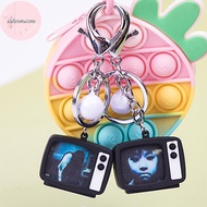 ADAWA Mini TV Keychain Horror Atmosphere Mini TV Keychain Pendant Simulation TV Pendant Bag Pendant 