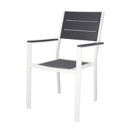 เก้าอี้สนามพร้อมที่วางแขน HDPE FONTE รุ่น YC-051 สีเทา - ขาว