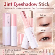 【Light-Up Effect】2-in-1 Dual-Tone Eyeshadow Stick Creamy Blend Compact Makeup Waterproof Long Lastin