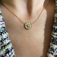 สร้อยคอเงินแท้ 925 ทับชุบทอง 18K สร้อยคอรูปดาว สร้อยคอโซ่กระดูกไหปลาร้าสำหรับผู้หญิง ทองคำขาวสองด้าน