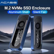 ACASIS 10Gbps M.2 NVME SSD Enclosure Case Built-in Cooling Fan Type-C M2 PCIE NVME SSD box For 2230