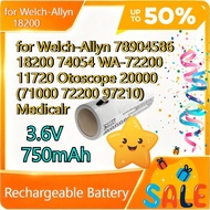 3.6V 750mAh Rechargeable Battery for Welch-Allyn 78904586 18200 74054 WA-72200 11720 Otoscope 20000 