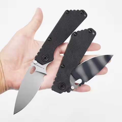 Strider SMF/SNG Tiger Stripe Plain MAGNACUT Blade Folding Knife Outdoor Pocket Knives Tactical EDC T