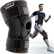 NITEEN Hinged Knee Brace for Knee Pain Women Hinged Knee Brace with Side Stabilizers Men Adjustable Knee Braces Plus Size Meniscus Knee Brace Patella Gel Pads Knee Support for ACL, MCL