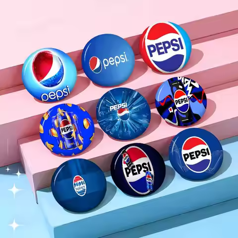 Fashion Art Print P-pepsi Logo 32/44/58mm Handmade Pin Round Brooches For Backpack Cothes Accessorie
