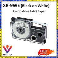 Compatible Cartridges XR-9WE 9mm Black on White EZ-Label Maker Tape for Casio Ez-Label Printer KL-10