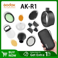 Godox AK-R1 + S-R1 Barn Door, Snoot, Color Filter, Reflector, Honeycomb, Diffuser Ball Kits for Godox AD200 H200R V1 Flash Head
