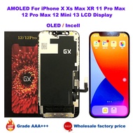 GX AMOLED Screen For Iphone X XS Max Xr 11 12 Pro Max 12Mini 13 LCD Display 3D Touch Screen Digitize