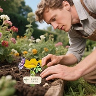 Flower Ceramic Watering Station Decorative Garden Stake with Self-Watering Spikes Pottery for Plants