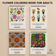 Flower Coloring Book for Adults – Floral Edition, Zentangle & Doodle Designs, Stress Relief, Calming