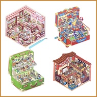 3D House Stickers Creative House Scene Stickers Fashionable 3D Visual Effect Miniature Scene Sticker