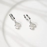 Ar-Kang Collection (AKE2452) ต่างหูห่วงเงินแท้ สายมู โอม (ॐ) ประดับ White CZ ชุบ Rhodium ชุบทอง Silv