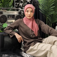 Umama Scarf - Kerudung Polos Jilbab Segi Empat Hijab Daily Paris Olive Laser Cut