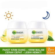 GARNIER PAKET KRIM BRIGHTCOMPLETE 50ML 2 SIANG DAN MALAM EXP 2025/2026