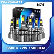 Novsight N74 Car H4 LED Headlight 72W 6500K 15000LM H11 H7 H1 H3 9005 9006 9012 2PCS Led bulbs