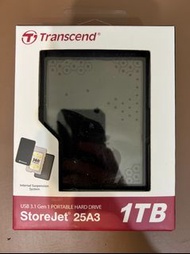 創見 2.5吋 外接硬碟 TS1TSJ25A3K StoreJet 25A3 經典黑 1TB USB 3.1