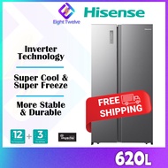 [FREE DELIVERY] HISENSE  Refrigerator 4 Door/Side by Side Fridge | Peti Sejuk RS666N4ACNIV / RQ555N4