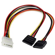 [LOCAL] HIGH QUALITY 4 PIN MOLEX (M) TO SATA POWER (F) Y SPLITTER CABLE (CA302)