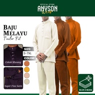 ANYSON WEAR Baju Melayu Tailor Fit Plus Size 7XL Lelaki Dewasa (Cream/Brown/Nude/Orange) | Baju Raya