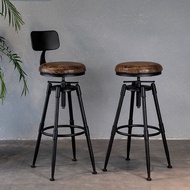 S/🔔Bar Chair Modern Minimalist Backrest Iron Rotating Bar Chair Lifting Home Bar Chair Stool ZWEG