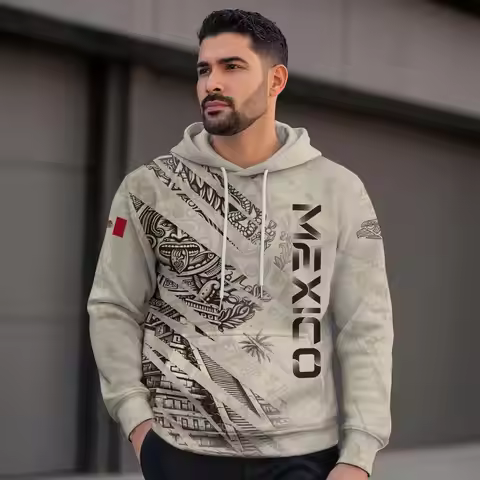 Mexican Aztec Art Hoodie, Mexico Clothes Men, Mexico Flag Hoodie, Mexican American Apparel, Mexican 