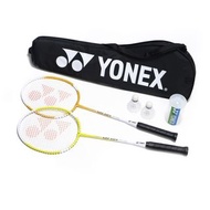 全新 yonex yy 標準羽毛球拍一對+有帶揹袋+羽毛球一筒