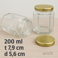 / 6 PCS 200 200ml Hexagonal Glass BottleML 200ml Hexagonal Glass Bottle/ Gojek Glass Bottle/ SY42 TL