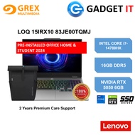 LENOVO LOQ 15IRX10 83JE00TQMJ GAMING LAPTOP (I7-14700HX,16GB,512GB SSD,15.6"FHD 144Hz,RTX5050 8GB,WI