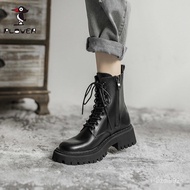 ZZWoodpecker Dr. Martens Boots Female2023New Thin and All-Matching British Style Motorcycle Boots Platform Ankle Boots