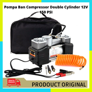 Pompa Angin Ban Bus / Truk Mobil Motor Compressor Double Cylinder 12V 100 PSI Kompresor Dual Silinde