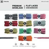 KATUN Checkerboard Pattern Shoelaces Cotton 8mm 100cm 130cm Multicolor Premium Flat Shoe Lace