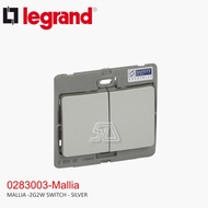LEGRAND MALLIA 2G2W SWITCH SILVER