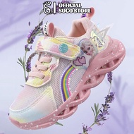 SUGE kasut frozen budak perempuan  | Kids Shoes LED Princess sports shoes | Kasut Lampu Budak