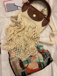 Long champ Le Pliage Filet L Mesh bag 斜狽網袋連內袋絲巾