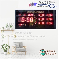 ADZAN LED Digital Wall Clock 5 Time Clock 4622 Y-1Red Jam Dinding Digital