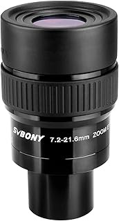 SVBONY SV191 Zoom Eyepiece, Zoom 7.2 to 21.6mm, Telescope Eyepiece 1.25" FMC, 42Β°-65Β° FOV, 7 Element