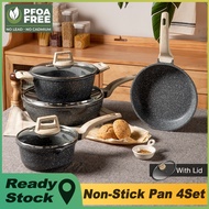 Carote Same Style Nonstick Pan Kitchen Cookware Set 4 Pieces Wok One Piece Die Cast Fit All Stoves