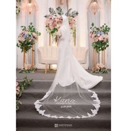 EMBROIDERED VEIL EDGE LACE CIRCLE BOTTOM veil EMBROIDERED lace edge bridal veil wedding veil