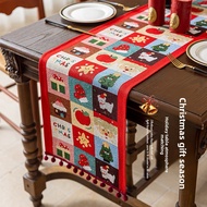 2025 New Christmas Table Runner Cotton and Linen Table Cloth Decoration 4 6 8 10 12 Seaters