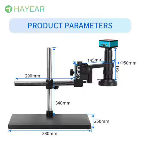HAYEAR 4K HD 60FPS Microscope Camera 180X Parfocal Lens Industrial Electronic Digital Microscope for