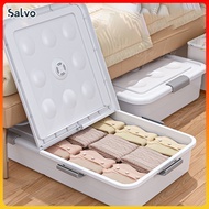 Salvo 80L Clothes Storage Box Under Bed Stackable Transparent Storage Box With Wheel Home Storage Or