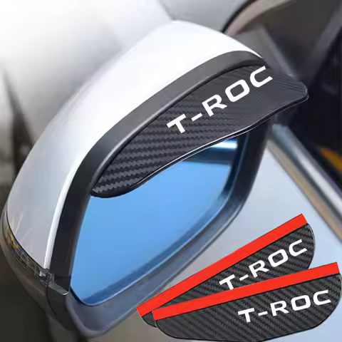 2Pcs Carbon Fiber Car Rearview Mirror Sticker For VW Volkswagen TROC T-ROC