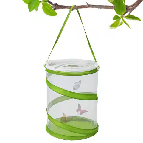 6.3X7.9 Inch Mini P op Up Mesh Butterfly Enclosure Cage Caterpillar Habitat See Through For Indoors 